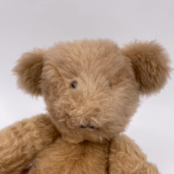 Jo Householter 13" Tan 5 Way Jointed Bear Made in the USA Vintage 1984 NO NOSE - Picture 3 of 12